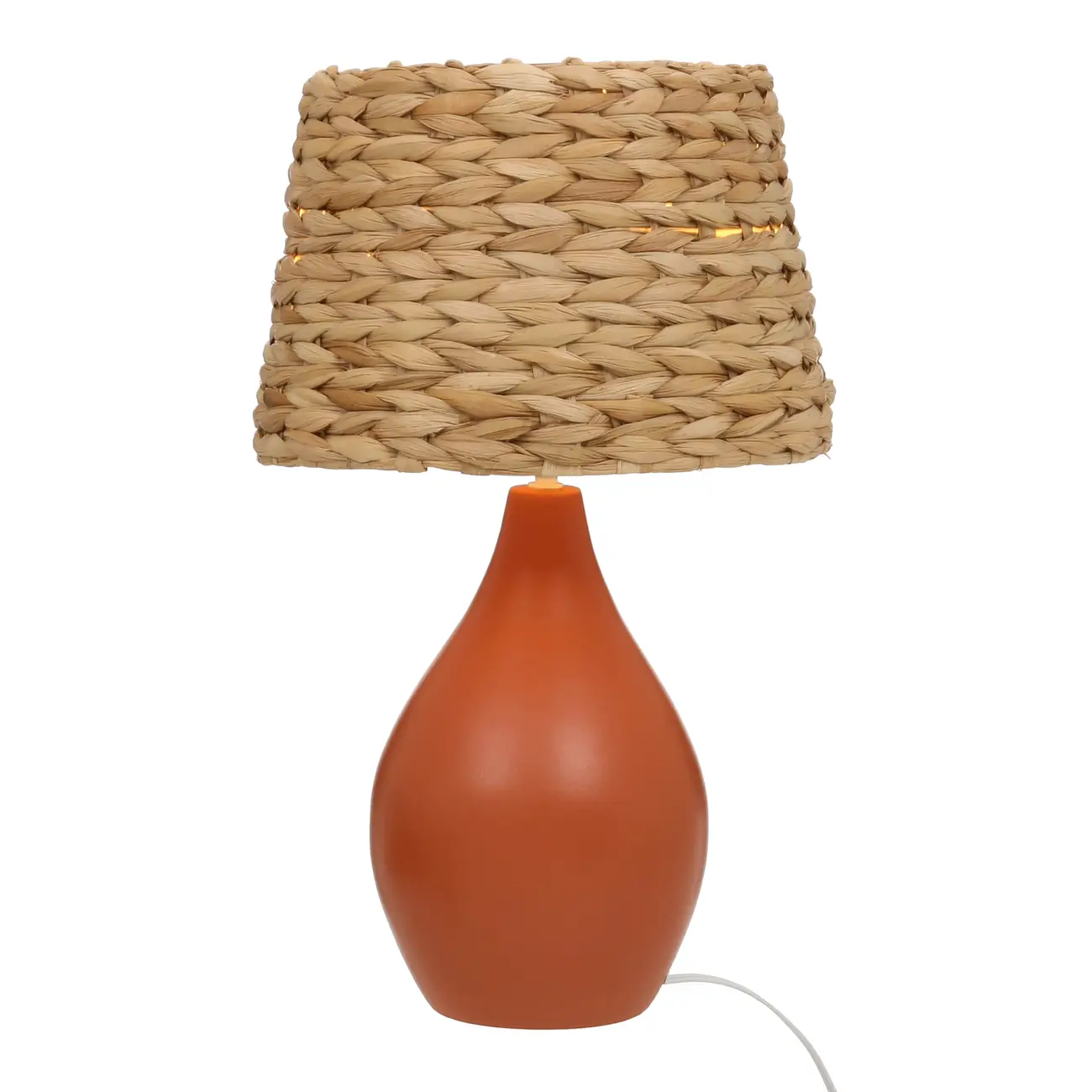 LUMINÁRIA DE MESA JOÃO C/CÚP P TABOA - TERRACOTA/FIBRA CLARA - Foto 2