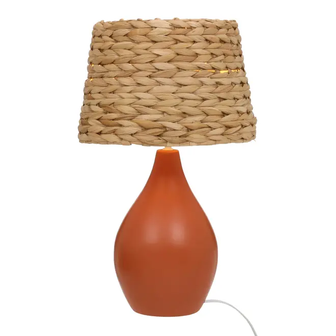 LUMINÁRIA DE MESA JOÃO C/CÚP P TABOA - TERRACOTA/FIBRA CLARA - Foto 2