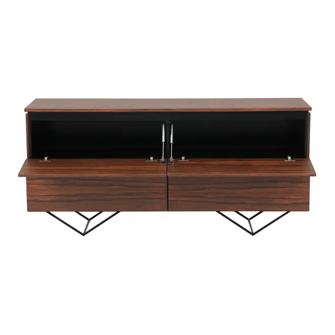 BUFFET 4 PORTAS BASCULANTES 1,60 M X 45 CM HEPTA - PAU FERRO/PRETO - Foto 6