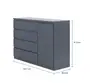 CÔMODA 4 GAVETAS/1 PORTA 1,35M X 45 CM MINCE - KONKRET - Foto 5