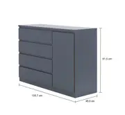 CÔMODA 4 GAVETAS/1 PORTA 1,35M X 45 CM MINCE - KONKRET - Foto 5