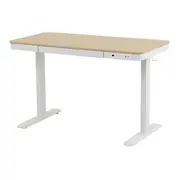 MESA DE ESCRITÓRIO REGULÁVEL E ELÉTRICA 1 GAVETA 1,18 M X 60 CM ELEVATION PLUS - BRANCO/CARVALHO - Foto 2