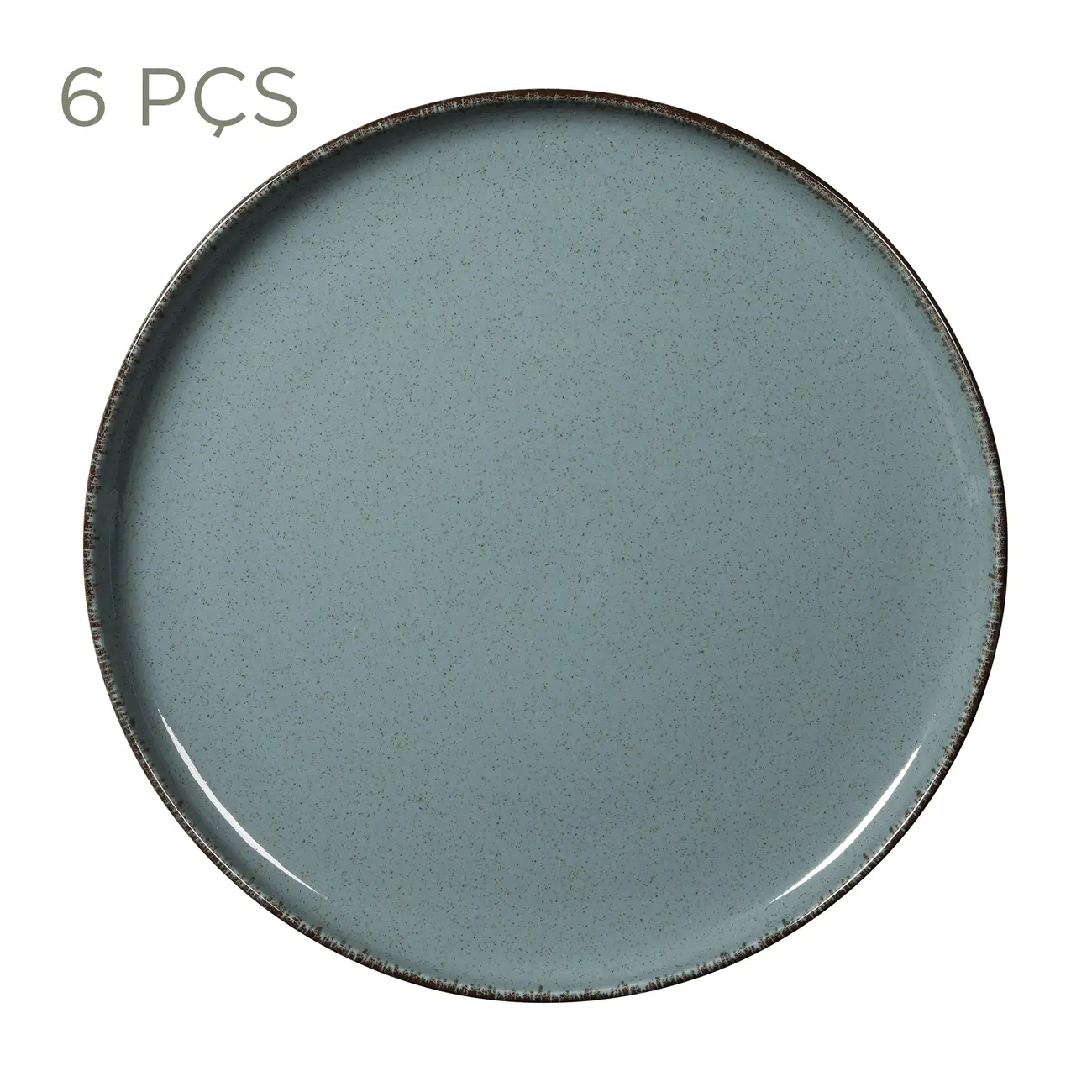 JOGO DE  PRATO RASO C/6 PEÇAS FINEST - BLEU CENDRÉ - Foto 1