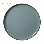 JOGO DE  PRATO RASO C/6 PEÇAS FINEST - BLEU CENDRÉ - Foto 1