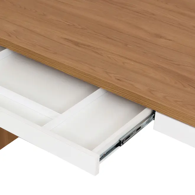 MESA COM 2 GAVETAS 1,50 M X 80 CM BOSS - OAK TAMMI/BRANCO - Foto 12