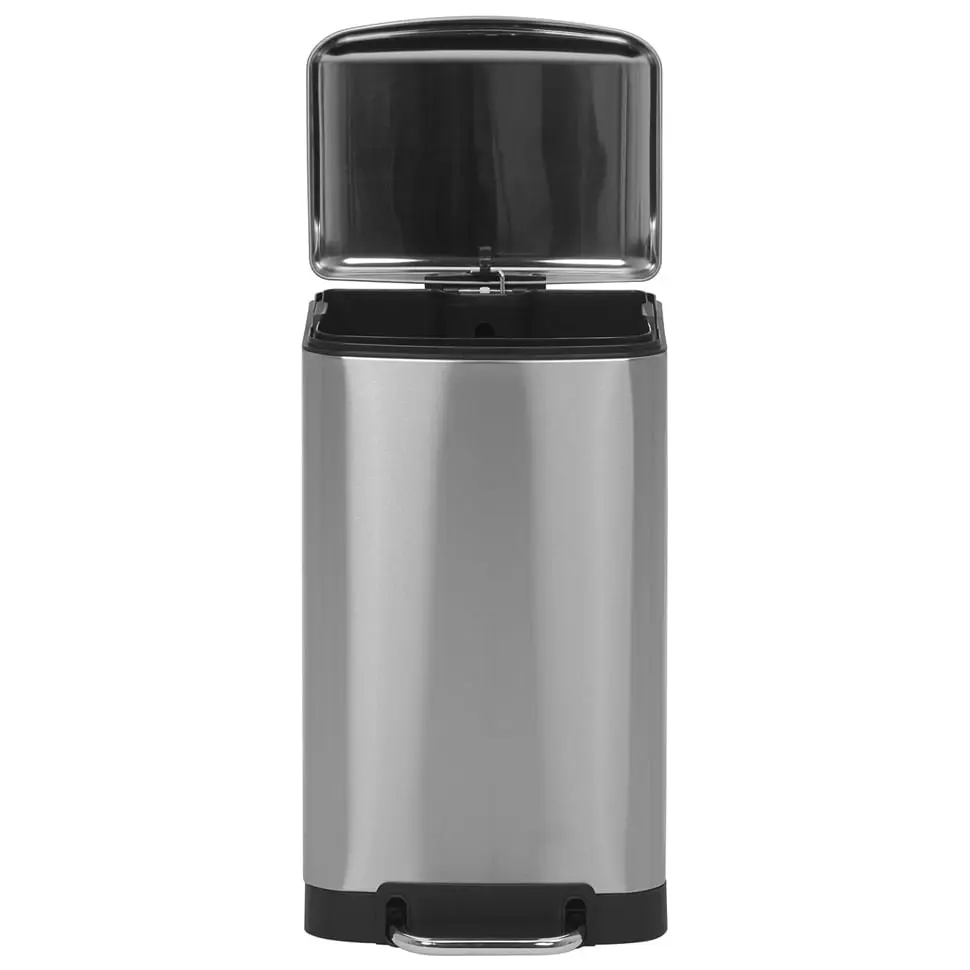 LIXEIRA COM PEDAL 30 L SILENT - INOX/PRETO - Foto 3