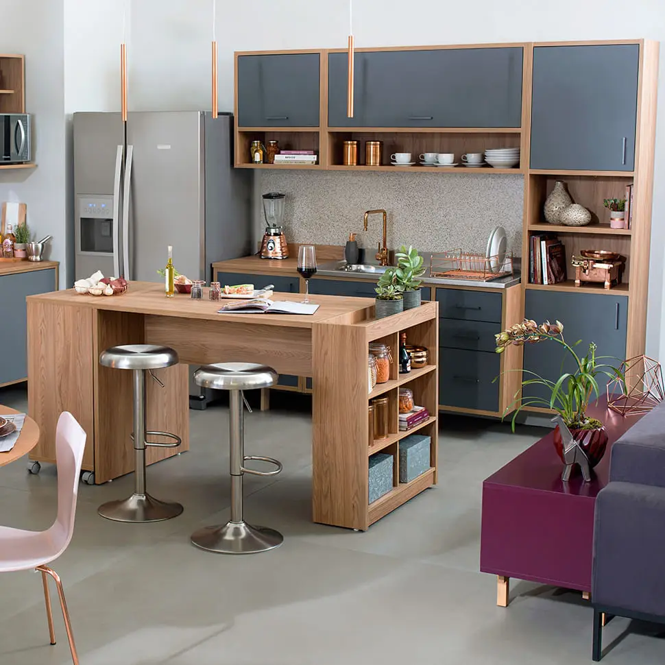 BALCÃO 1,40 M X 80 CM TOAST - OAK TAMMI - Foto 5