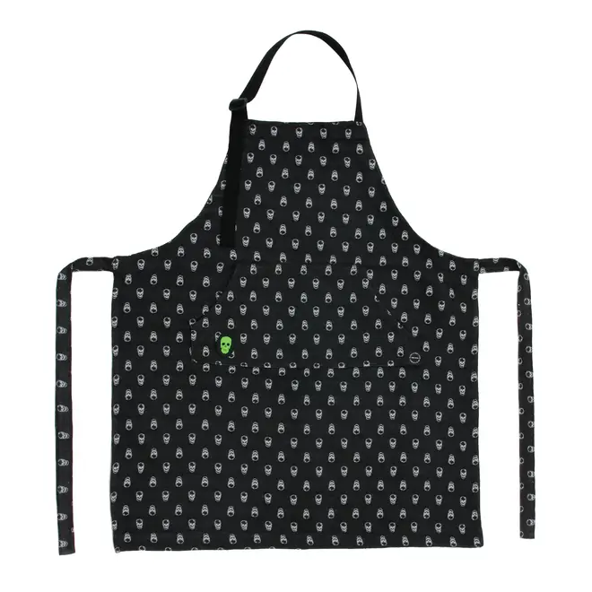 AVENTAL CAVEIRA - PRETO/VERDE FLUOR - Foto 1