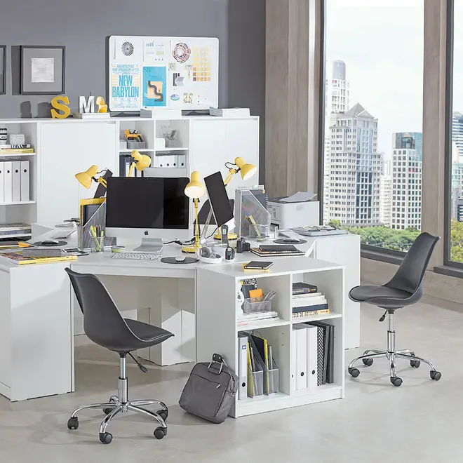 SKED CADEIRA HOME OFFICE - CROMADO/PRETO - Foto 4