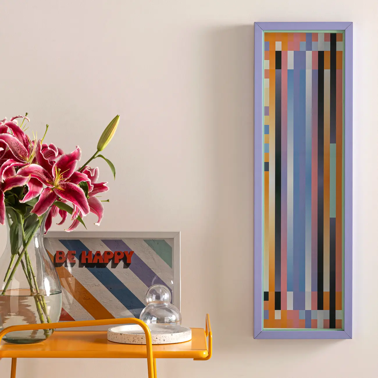 QUADRO 35 CM X 24 CM BE HAPPY - FLANDRES/CORES CALEIDOCOLOR - Foto 4