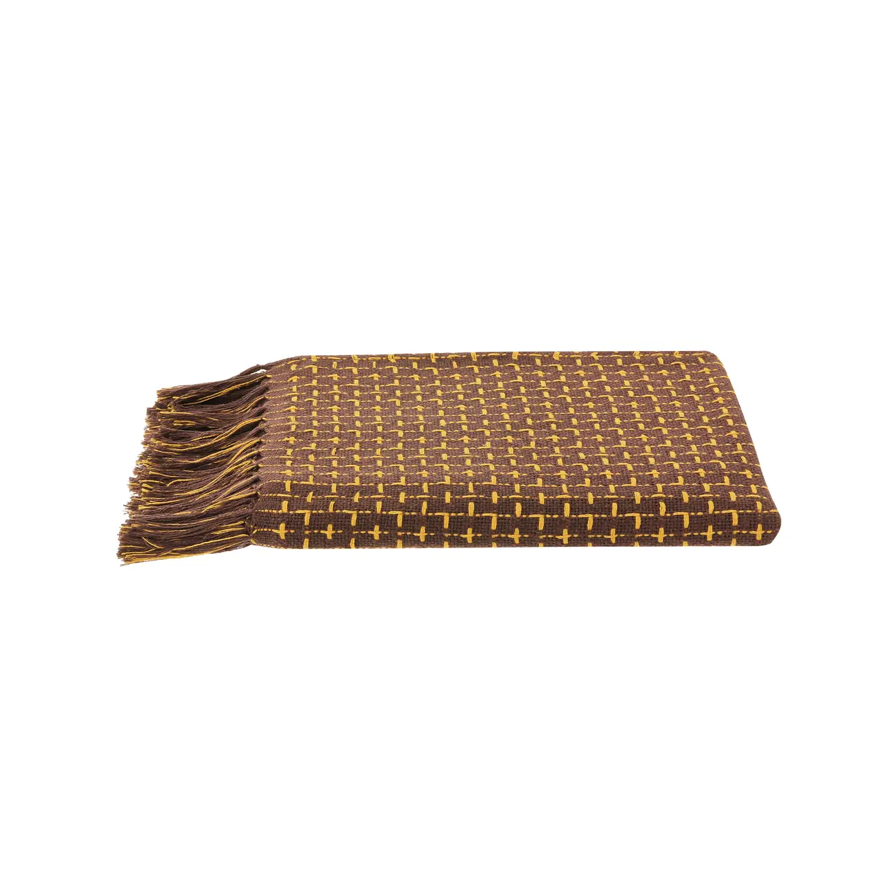 MANTA PARA SOFÁ 1,20 M X 1,60 M MONTANA - MARROM DE LEI/AMARELO HANBAR - Foto 2