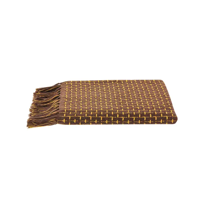 MANTA PARA SOFÁ 1,20 M X 1,60 M MONTANA - MARROM DE LEI/AMARELO HANBAR - Foto 2