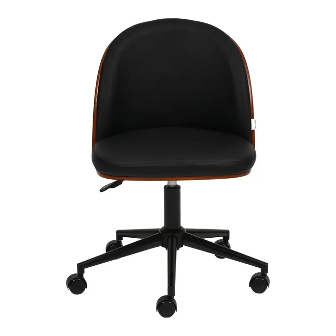 CADEIRA HOME OFFICE APLAY WOOD - PRETO/NOZES - Foto 2