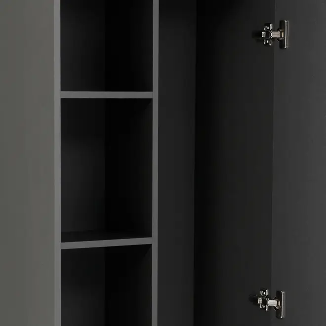 ARMÁRIO PARA LAVANDERIA 1 PORTA SLEEK - GRAFITE/PRETO - Foto 10