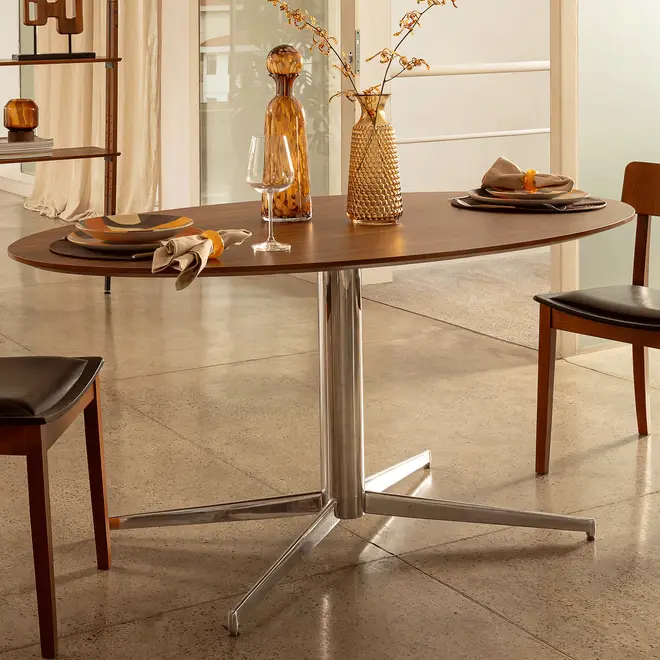 TAMPO DE MESA DE JANTAR OVAL 1,60 M X 90 CM HERON - PAU FERRO - Foto 3