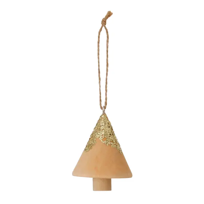 KIT COM 2 PINGENTES ÁRVORE E BOLA VILAREJO NOEL - ÁLAMO/OURO - Foto 3