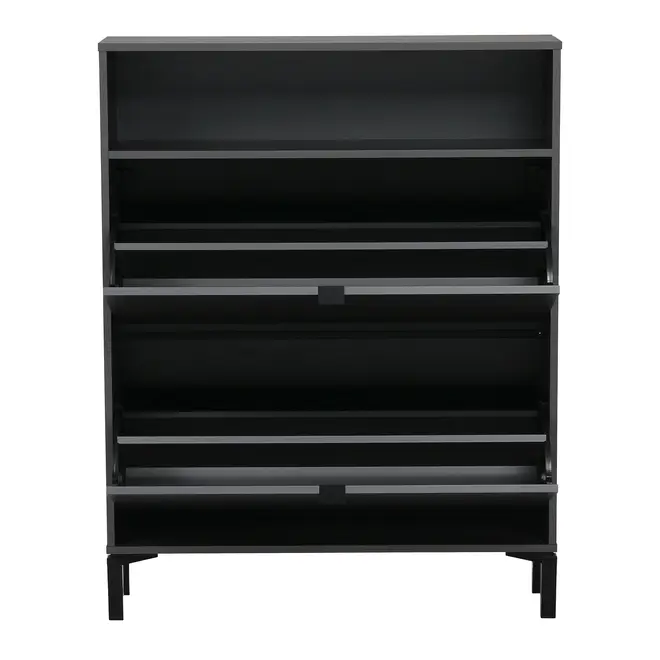 SAPATEIRA 2 PORTAS BASCULANTE SLEEK - GRAFITE/PRETO - Foto 3