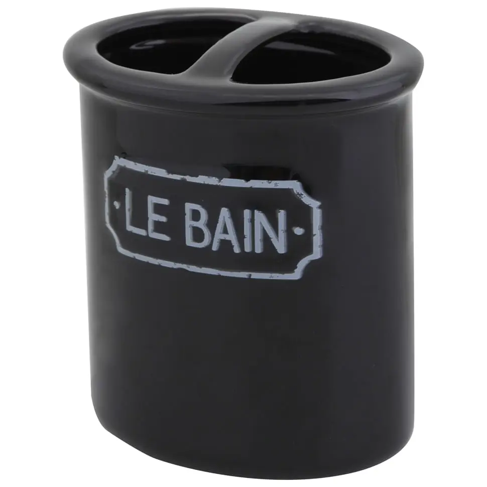 PORTA-ESCOVA PASTA LE BAIN - PRETO/BRANCO - Foto 2