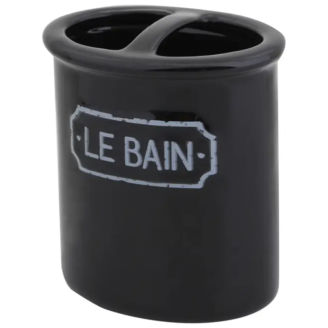 PORTA-ESCOVA PASTA LE BAIN - PRETO/BRANCO - Foto 2