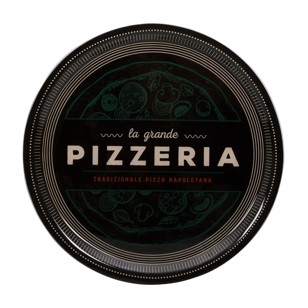 PRATO PARA SERVIR 37 CM LA GRANDE PIZZERIA - ENGLISH GREEN/PRETO - Foto 1