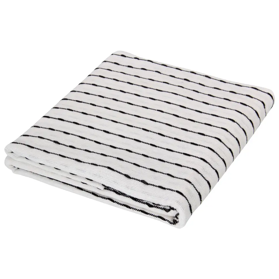 TOALHA DE MESA 1,40 M X 2,10 M UTTU - BRANCO/PRETO - Foto 2