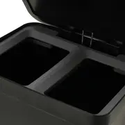 LIXEIRA DUPLA COM PEDAL 30 L TRIUM - PRETO/CINZA - Foto 8