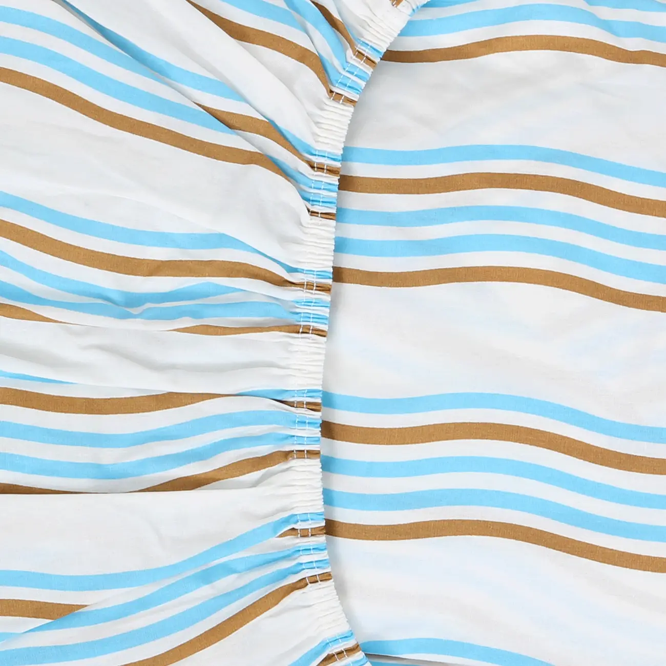LENÇOL COM ELÁSTICO KING 1,93 M X 2,03 M X 40 CM MAR E TERRA - AZUL CLARO/BEGE - Foto 3