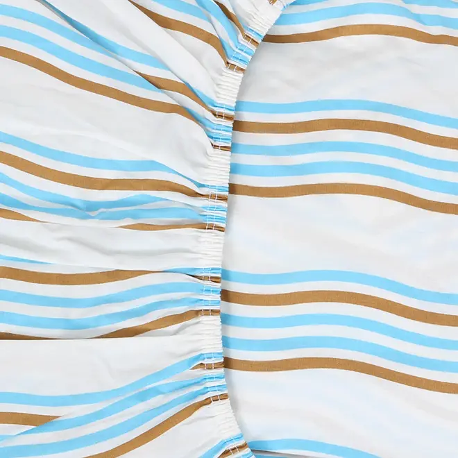 LENÇOL COM ELÁSTICO KING 1,93 M X 2,03 M X 40 CM MAR E TERRA - AZUL CLARO/BEGE - Foto 3