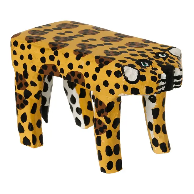 BANCO DECORATIVO PINTADA FILHOTE - AMARELO/PRETO - Foto 5