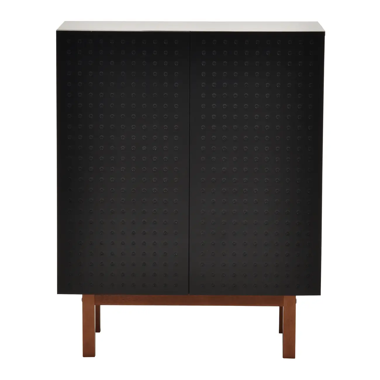 BUFFET 2 PORTAS 80 CM X 40 CM POINT - PRETO/NOZES - Foto 1