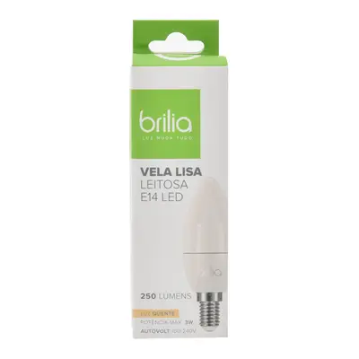 LÂMPADA LED VELA E14 3W 127/220V BRILIA