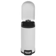 LIXEIRA COM PEDAL 10 L GIBBOUS - BRANCO BRILHANTE - Foto 3