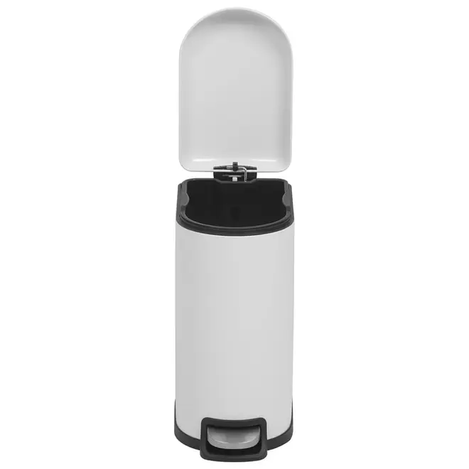 LIXEIRA COM PEDAL 10 L GIBBOUS - BRANCO BRILHANTE - Foto 3