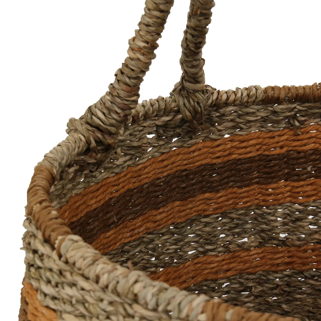 CESTO 32 CM X 30 CM X 30 CM ENTREMEADO - FIBRA CLARA/CANELA DO CEILÃO - Foto 8