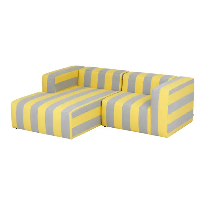 SOFÁ 3 LUGARES BIPARTIDO COM CHAISE LONGUE DIREITA TABLET - LIMÃO SICILIANO/CINZA - Foto 2