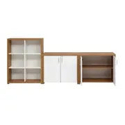 ESTANTE COM 2 ARMÁRIOS BAIXO BOSS - OAK TAMMI/BRANCO - Foto 2