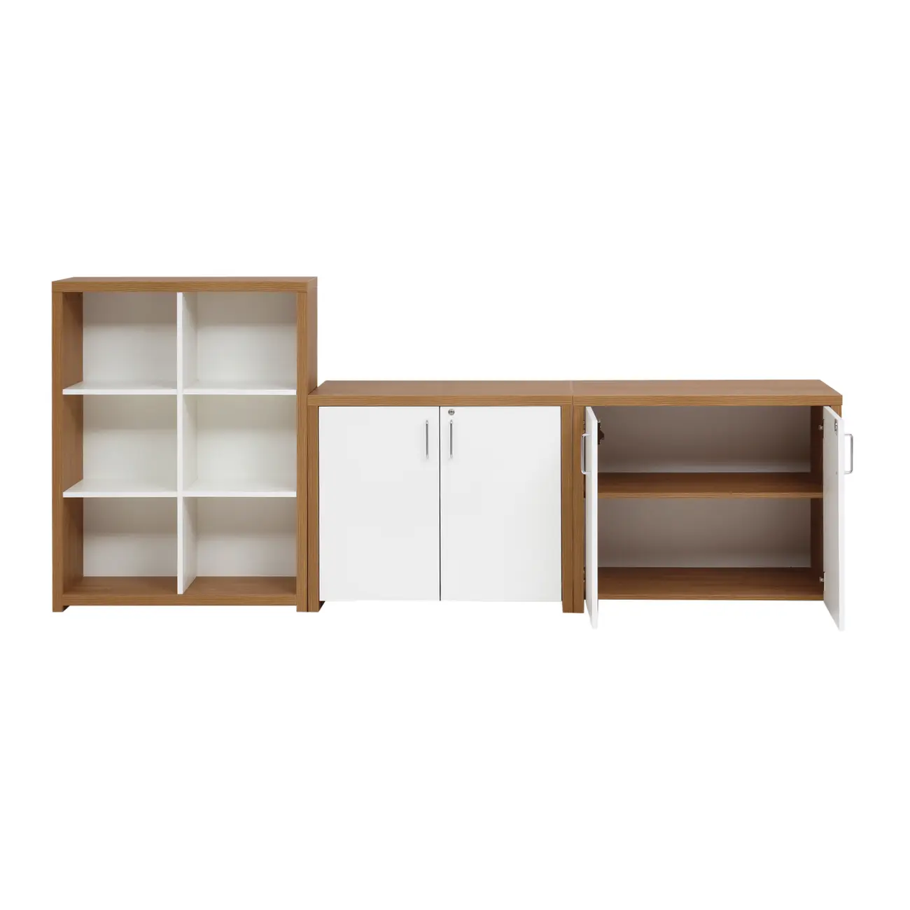 ESTANTE COM 2 ARMÁRIOS BAIXO BOSS - OAK TAMMI/BRANCO - Foto 2