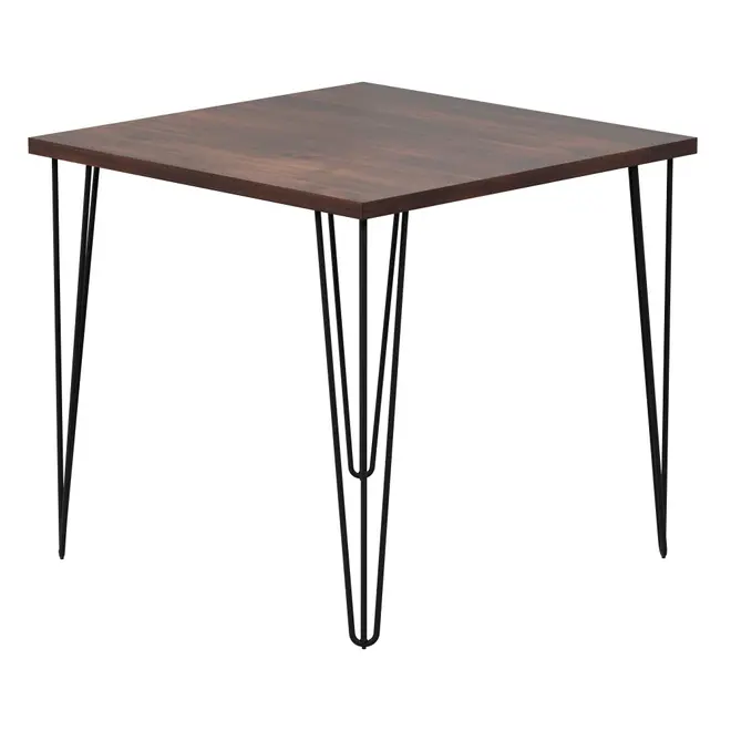 MESA DE JANTAR MESA 80 CM X 80 CM ZAHARA - PRETO/NOZES RÚSTICO - Foto 30