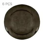 JOGO DE PRATO FUNDO C/6 PÇS GEO ORGÂNICO - ONIX - Foto 1