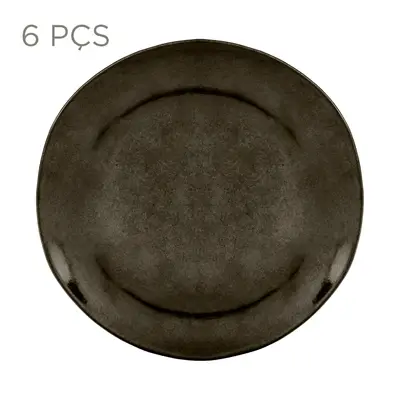 JOGO DE PRATO FUNDO C/6 PÇS GEO ORGÂNICO