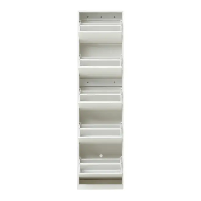 SAPATEIRA PAREDE 5 PORTAS BASCULANTES FAMILY THIN - BRANCO/BRANCO - Foto 4