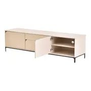 RACK 3 PORTAS/1 GAVETA 1,80 M X 45 CM NASH - AREIA/PRETO - Foto 4