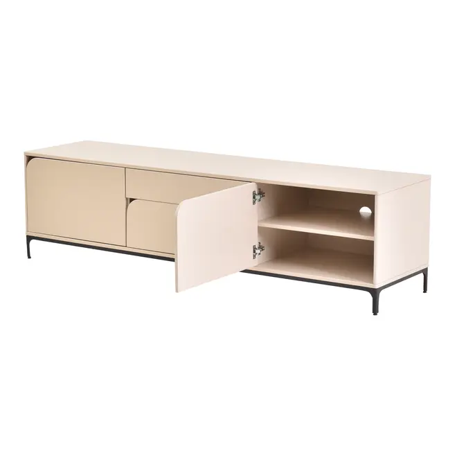 RACK 3 PORTAS/1 GAVETA 1,80 M X 45 CM NASH - AREIA/PRETO - Foto 4
