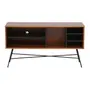 RACK 1,20 M X 36 CM MID CENTURY - PRETO/NOZES - Foto 1