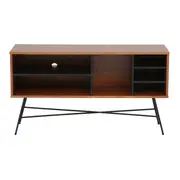 RACK 1,20 M X 36 CM MID CENTURY - PRETO/NOZES - Foto 1