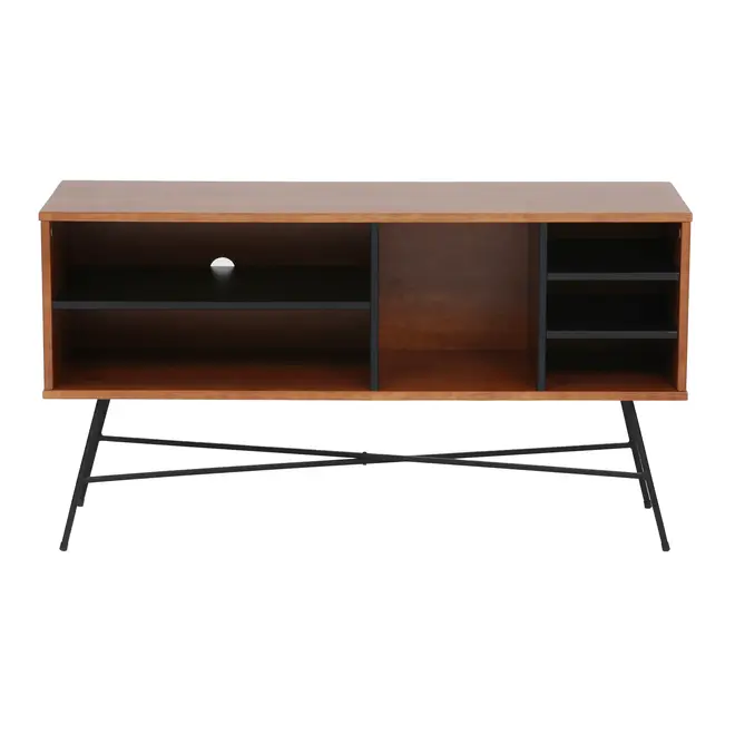 RACK 1,20 M X 36 CM MID CENTURY - PRETO/NOZES - Foto 1