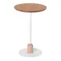MESA LATERAL REDONDA 40 CM TARUGO - BRANCO/BAMBU - Foto 1