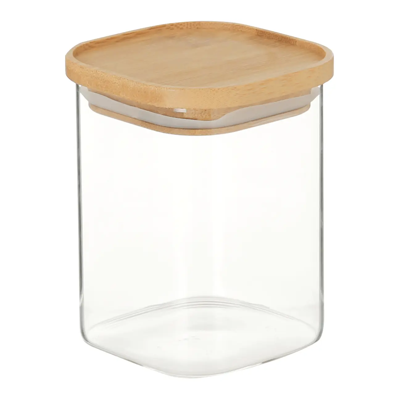 POTE 450 ML BAMBOO BORUS QUADRADO - INCOLOR/BAMBU - Foto 2