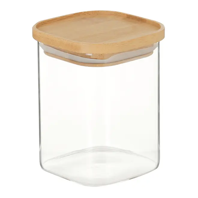 POTE 450 ML BAMBOO BORUS QUADRADO - INCOLOR/BAMBU - Foto 2