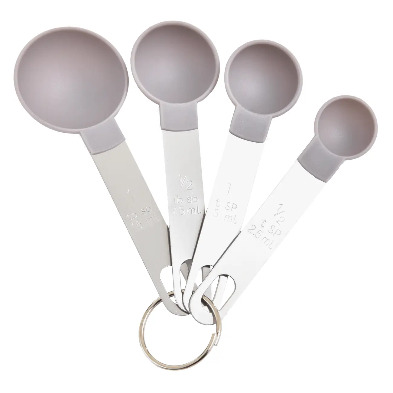 KIT COM 4 COLHERES MEDIDORAS PRATIC - ESTANHO/AÇO INOXIDÁVEL - Foto 1